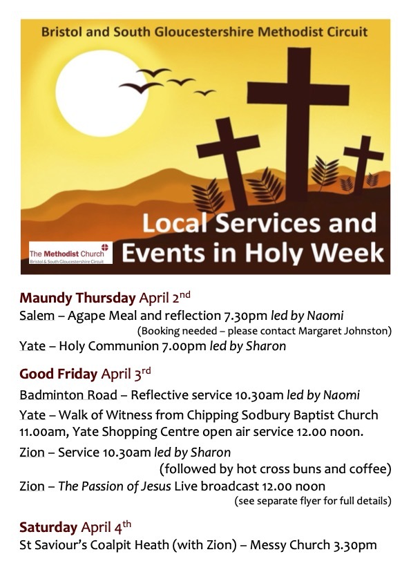Services over Holy Week